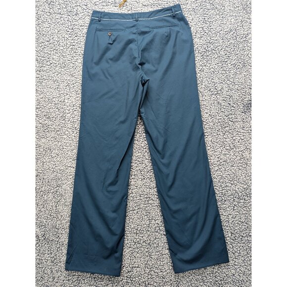 VTG Banana Republic Straight Leg Dress Pants Size 10 Mid Rise Stretch 90s Blue - Picture 2 of 12